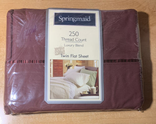 Springmaid Solid Ruby Twin Flat Sheet 250 Thread Count No Iron 66x96 USA - Picture 1 of 7
