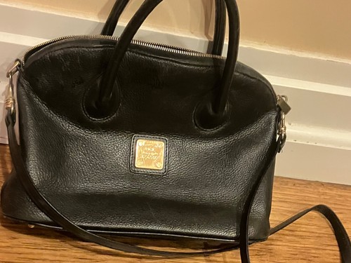 Vintage HCL Women’s Monogram Leather Satchel Black shoulder strap gold ...
