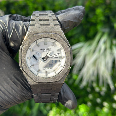 CasiOak GA2100 Custom G-Shock - Silver Frosted | Luxury Men s Watch |Mod premium