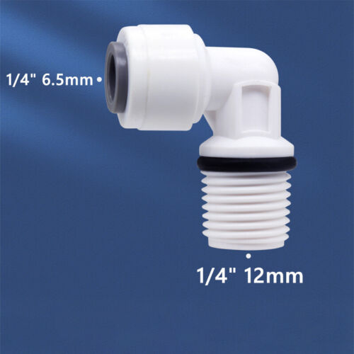 1/4" 3/8" Push Fit Connector Elbow Male Adapter RO System Water Filter Fitting - Picture 12 of 17
