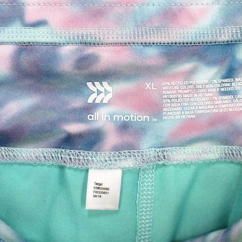 All In Motion Capri Leggings Girls XL 14/16 Pastel Print Pull On Waist NEW - Picture 5 of 6