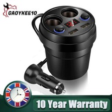 12V-24V Car Dual USB Charger Cup Holder Adapter Fast Charging For Phone Tablet
