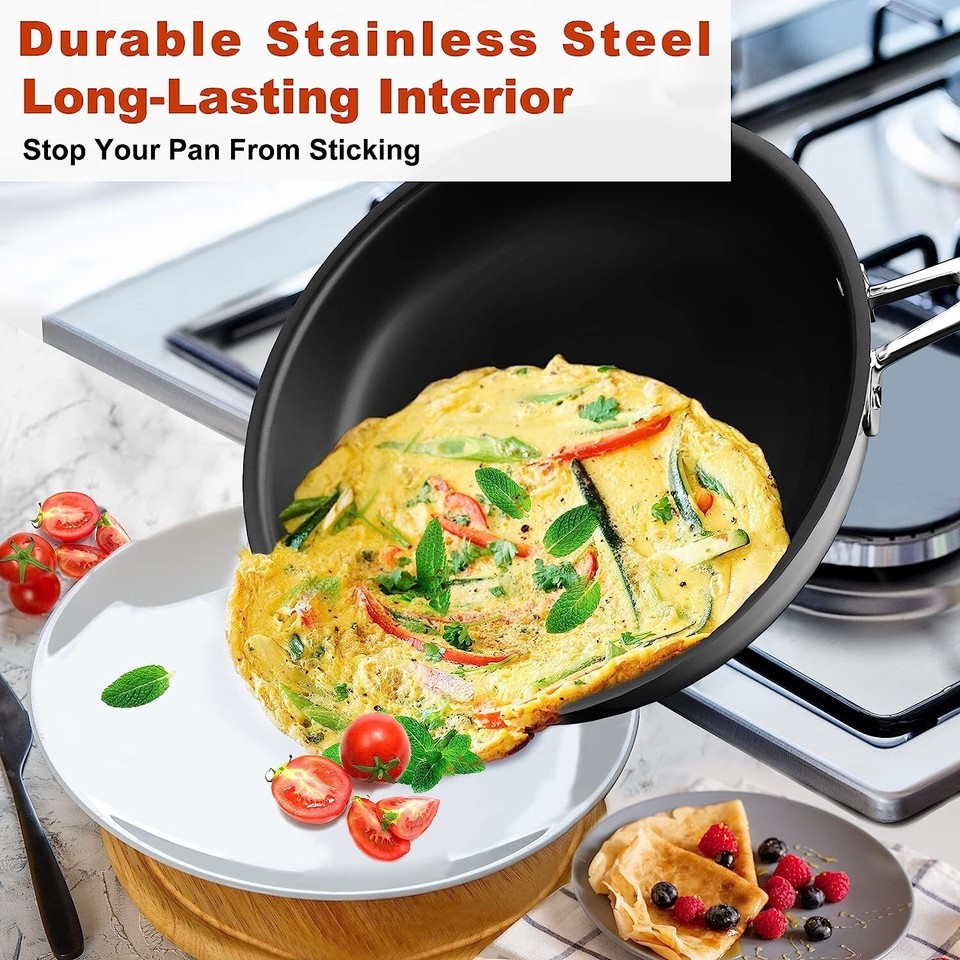 Imarku 11 Piece Stainless Steel Nonstick TriPly Cookware Set Pots and Pans eBay