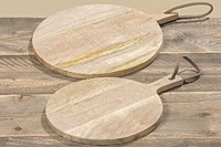 Schneidebrett Servierbrett KüChenbrett Mango Braun 2Er Set