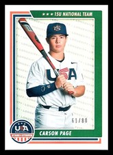 2022 Panini USA Baseball Stars & Stripes Holo Silver /80 Carson Page #81