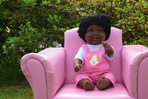 18" Large Black African Doll Baby Boys Antonne Doll Vinyl Afro Doll 46cm - Picture 4 of 7