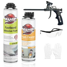 Kraken Bond Fastbond Adhesive Gun Foam 24oz   1 Pack – Gun Included Set