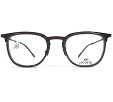 Lacoste Eyeglasses Frames L2264 024 Gunmetal Clear Brown Square 49-21-145