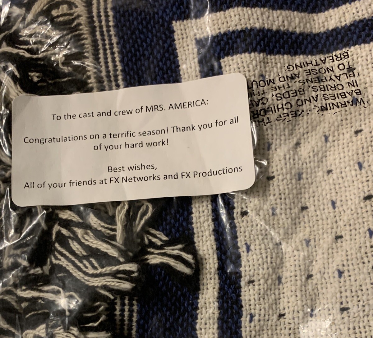 America (2020 FX/HULU) TV Show Blanket Rare Memorabilia Given To  Cast/Crew