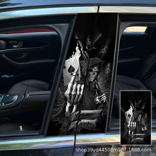 1SET BRAND NEW Skull Lover Car Center Pillar Stickers for Car Window Door Pillar - Picture 25 of 33