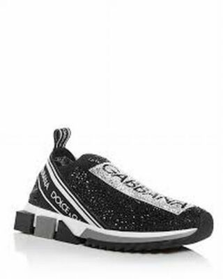 AUTH Dolce & Gabbana Sorrento Black Rhinestone Sneaker AUTH Dolce & Gabbana Sorrento Black Rhinestone Sneaker