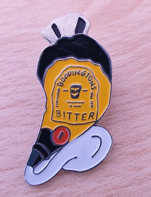 Vintage Boddingtons Bitter Emaille Pin Anstecker - Ende 1980er / Anfang 1990er - Pub Mem