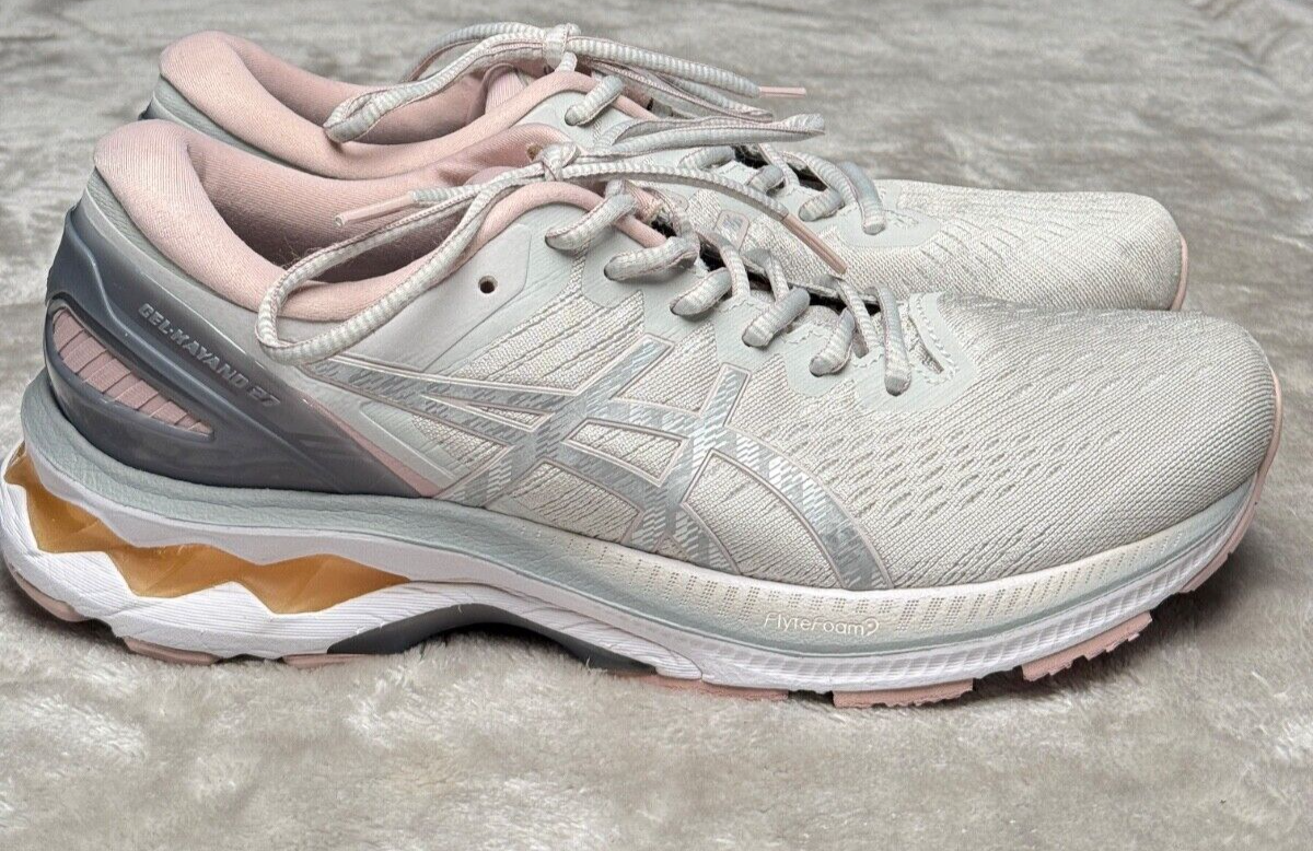 ASICS Gel Kayano 27 Gray Pink Running Shoes Sneakers Womens Size 10 1012A992