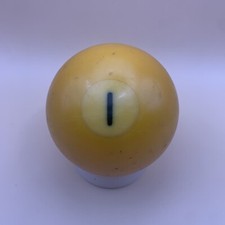 Vintage Replacement Pool Ball Billiards Yellow Solid 1 Ball 2 1/4" Diameter