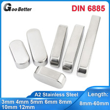 3mm-12mm Parallel Keys Round Ended Drive Shaft Feather Key A2 Stainless Steel