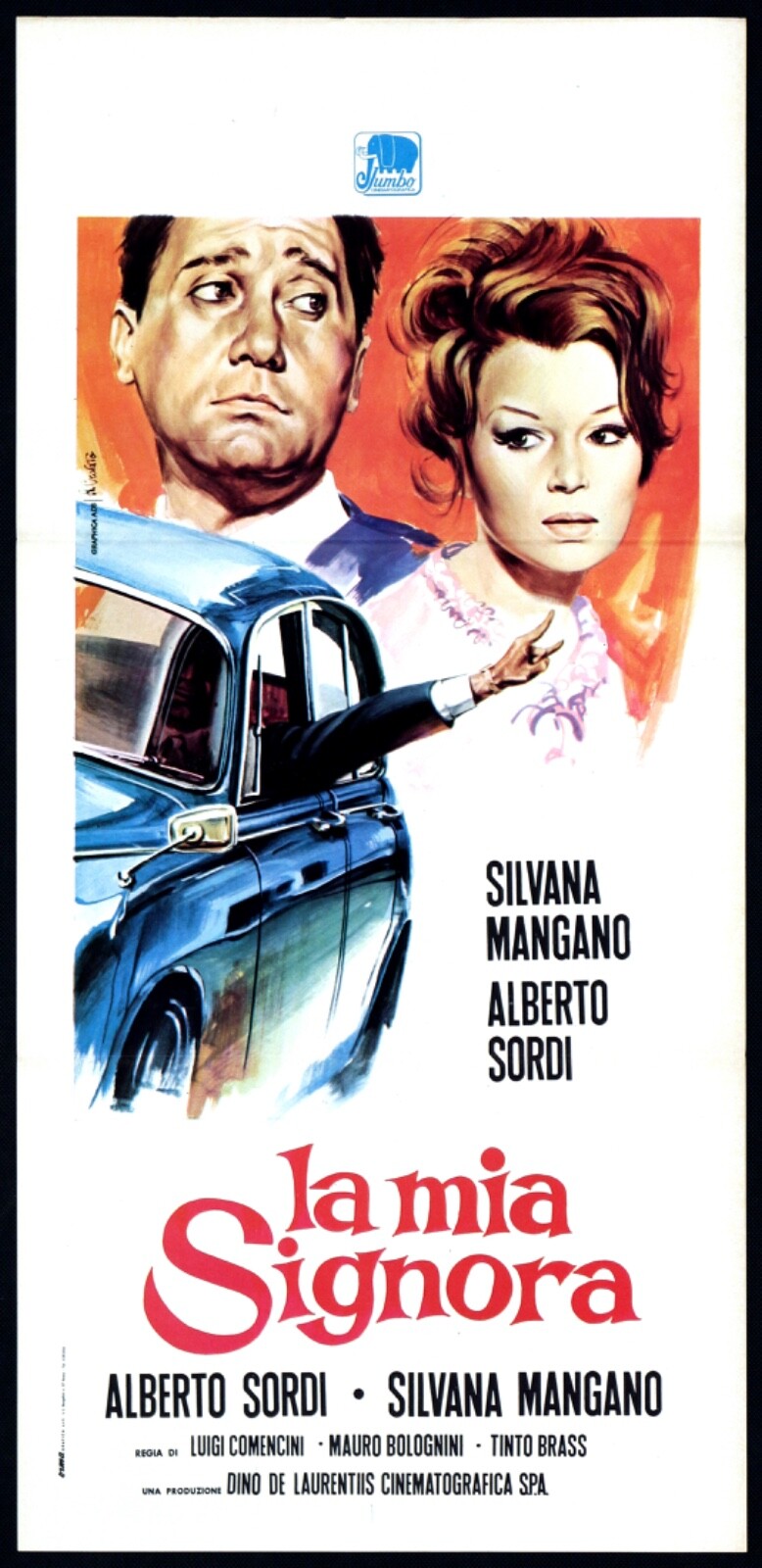 Locandina originale film La mia signora (1964) - Regia di Luigi Comencini, Mauro Bolognini, Tinto Brass