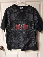 AC/DC Black Ice Tour Concert Shirt Adult Large One Sided Rock Tee 