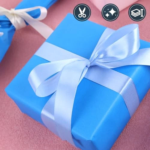 Wrapping Paper Roll, Blue Wrapping Paper Gift Wrapping Paper for - Image 4 of 4