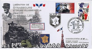 LIB04-S2 : 2004 - FDC "60 ans Libération de Strasbourg - Leclerc / de Gaulle" Be