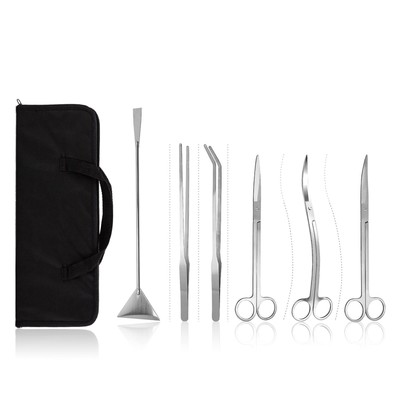 Aquascaping Tools 7 in 1 Kit Aquarium Plant Scissors Tools Set Curved & Waved...