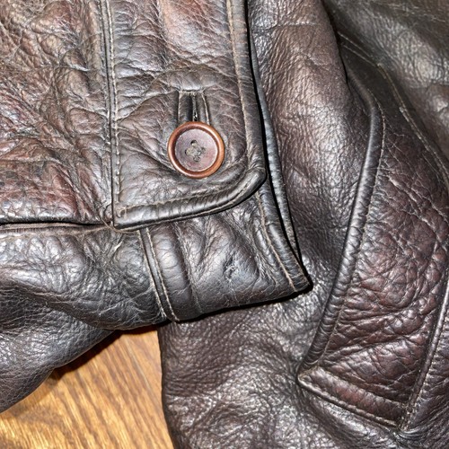 BANANA REPUBLIC BRAUNE BOMBER LEDERJACKE GR. L/XL Full Zip Vintage - Bild 3 von 24