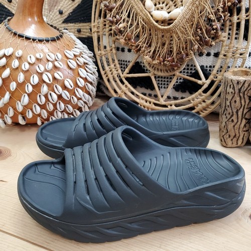 Hoka Ora Unisex Damen 10/Herren 8 Recovery Slide Sandalen schwarz sportlich bequem - Bild 3 von 12