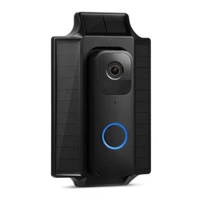 Wasserstein Solar Charger and Mount for Blink Video Doorbell(Black)