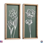 3D Floral Green Wall Art Set of 2, Lightweight Wooden Boho Decor, Ready-to-Hang