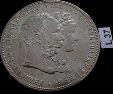 Österreich Doppelgulden 1879 Franz Joseph & Sissi Silber Gedenkmünze 2 Gulden