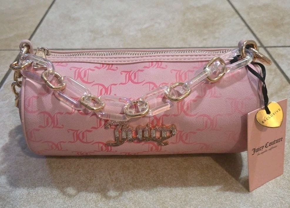Women's Juicy Couture Bling Bling Roll Bag  Pink Multi Exclusive New With Tags ! image 2