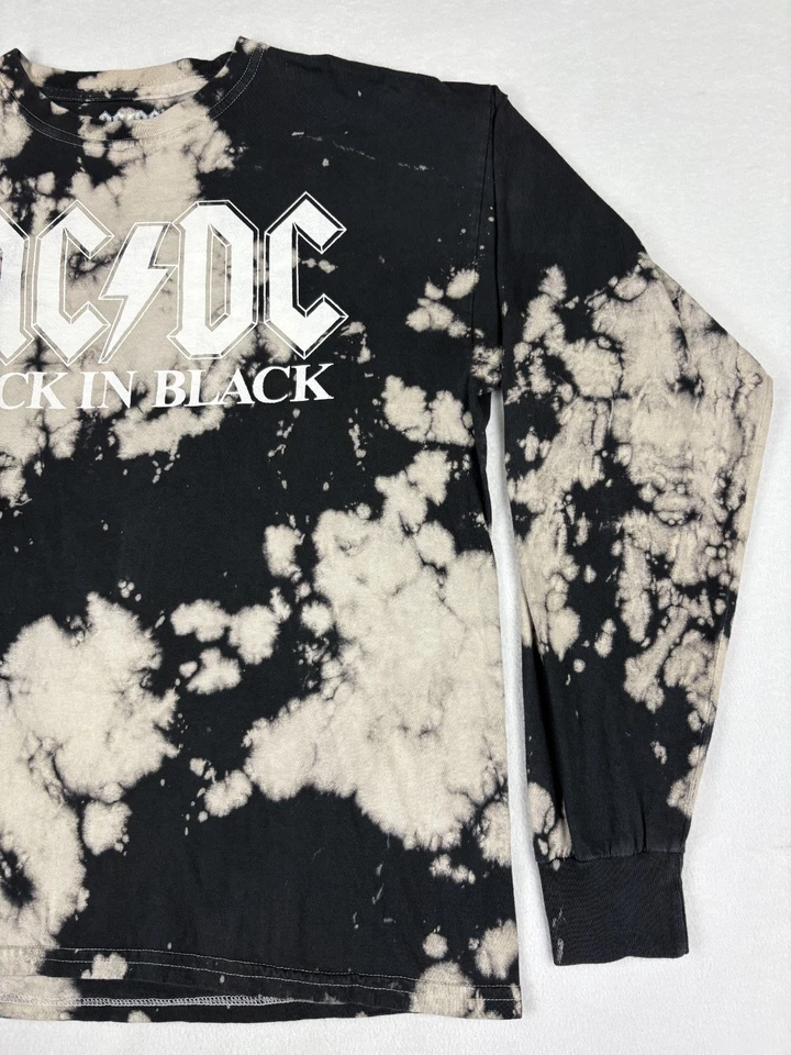 AC DC HELLS BELLS BAND LONG SLEEVE T SHIRT BACK IN BLACK MENS 2XL TIE DYE RETRO - Image 4 of 4