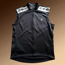 Vintage Pearl Izumi Zephrr Mens Black Cycling Vest Sz M Made in USA Full Zip 00s