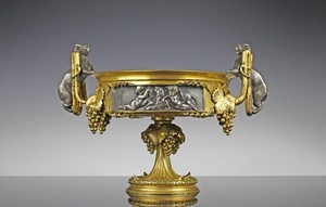 Bedeutende Tazza Victor Paillard 1851 Bronze Prunkschale Ormolu Paris