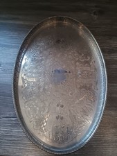 Viners of Sheffield ALPHA PLATE CHASED  Oval Tray