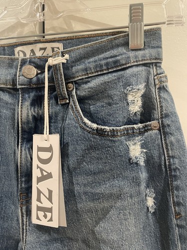 DAZE Tough Love Denim Jeans Straight Up High Rise Straight Leg Größe 24 Neu mit Etikett - Bild 8 von 15