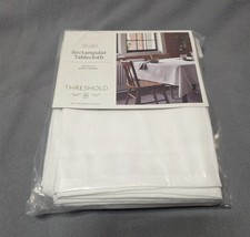 Threshold Rectangular Solid Tablecloth - White W60 x L120 - Seats 10 to 12