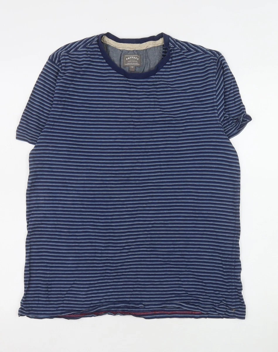 Kiabi T-Shirt Hommes Col à Rayures Turquoise Bleu Régulier Manche