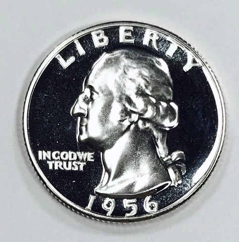 1956 WASHINGTON QUARTER! GEM BU++! CRAZY PROOF CAMEO! CONDITION RARITY! NR#G3662