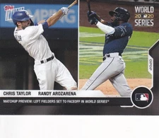 2020 TOPPS NOW WORLD SERIES MATCHUP #WM-6 CHRIS TAYLOR & RANDY AROZARENA- RAYS