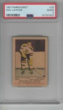 1951-52 PARKHURST #25 HAL LAYCOE GRADED PSA 2 