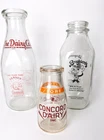 Vintage Milk Bottle Lot 3 Glass Dairy Advertising Jersey Creamery Store Bottles