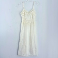 Vintage 50's Barbizon lace detailed long maxi full length slip nightgown dress