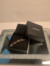 Authentic Chanel hair pin Logo metal CC acces...