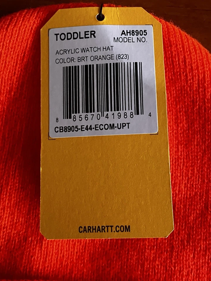 Chapéu de relógio Carhartt infantil acrílico criança, laranja Brite - Imagem 4 de 4