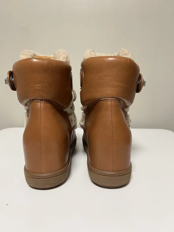 Botines de cuña con cordones de piel de oveja Coach Monroe EE. UU. 10 B UE 40 Foto 4 de 4