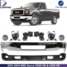 Front Bumper Chrome & Air Dam Kit For 2011-2014 GMC Sierra 2500 HD & 3500 HD