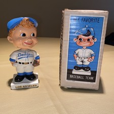 1960s LA Dodgers Los Angeles Bobblehead White Square Base and Box