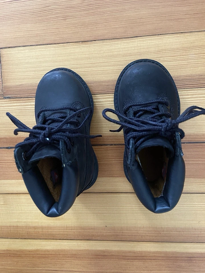 Timberland Black Nubuck Leather Boots Limited Edition Toddler Size 4 Baby - Image 3 of 4