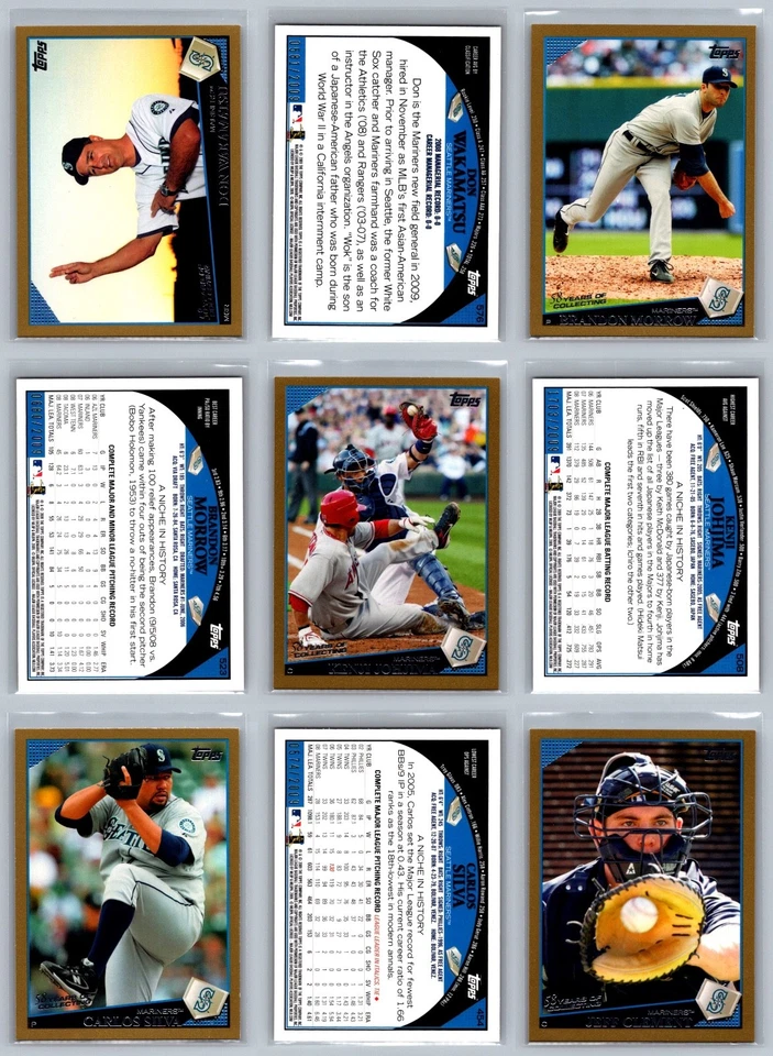 西雅图水手队 Topps 金色序列号 #/2009 棒球卡套装 (19) 近乎完好 — 第 4/4 张图片