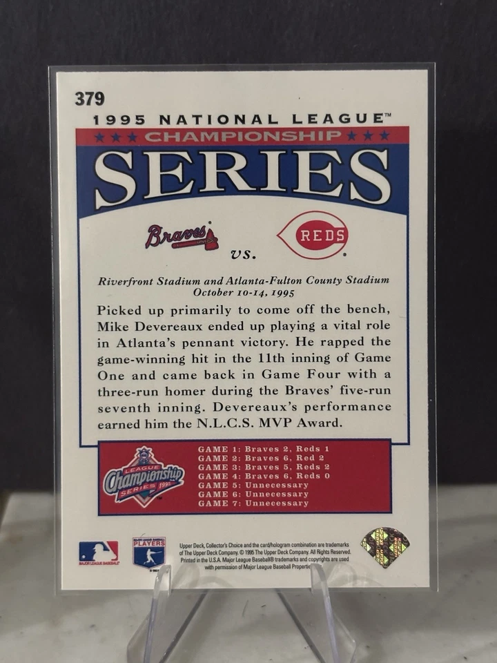 1995 National League Championship Series #379- Mike Devereaux - Image 2 of 2
